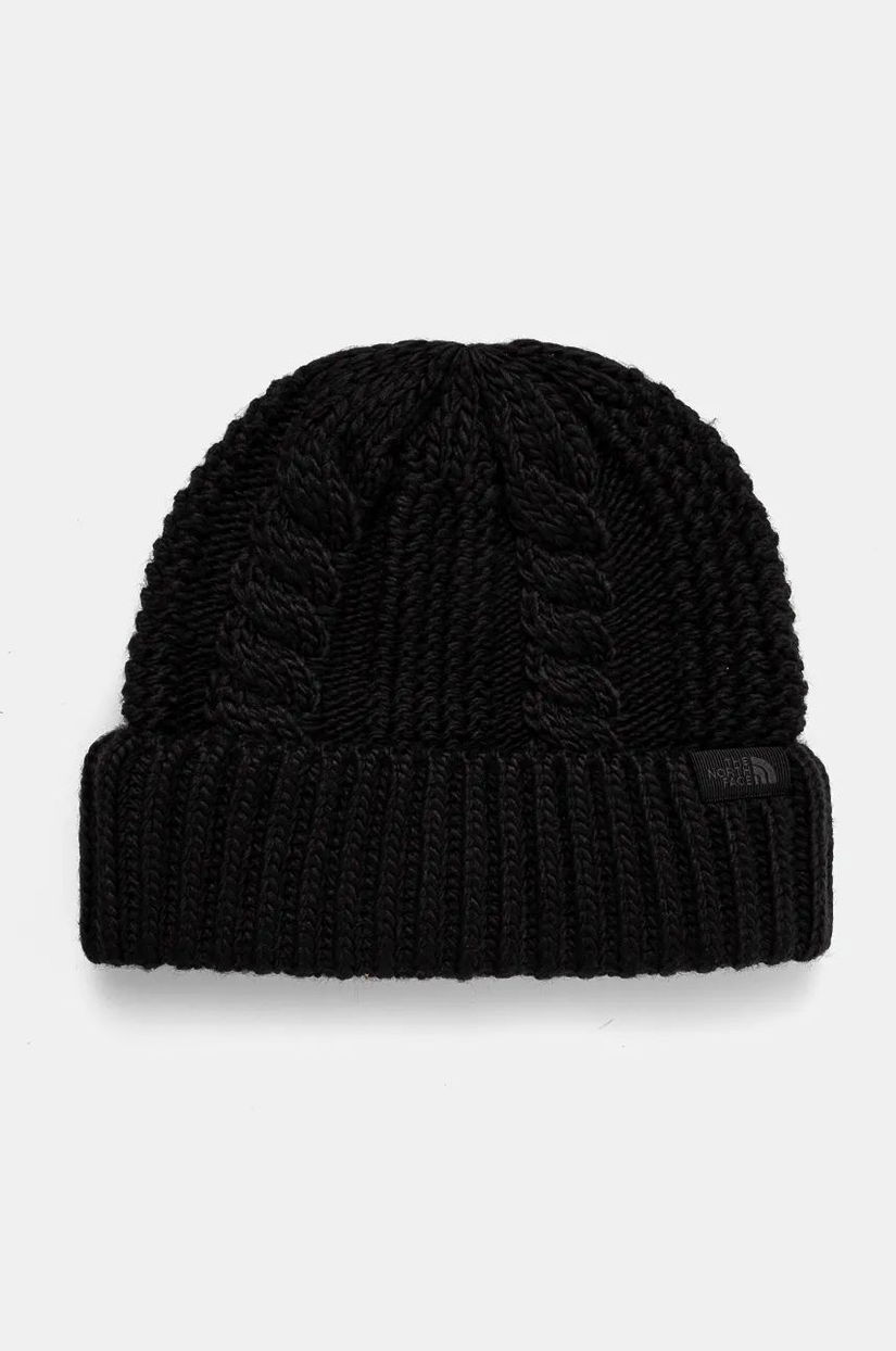 The North Face caciula Oh Mega Beanie culoarea negru, din tricot gros, NF0A7WJJKX71