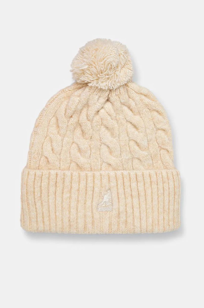 Kangol caciula POMPOM culoarea bej, din tesatura neteda, K4460SM.CH120