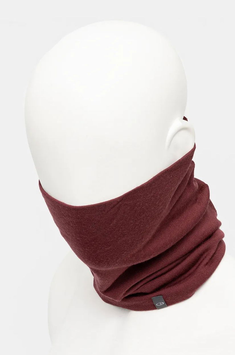 Icebreaker fular impletit Merino 260 Apex Chute culoarea bordo, neted, IB10345801C1