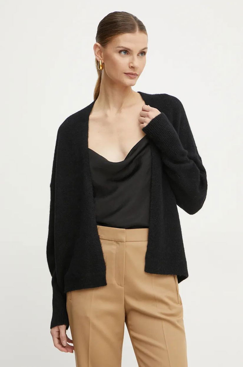 Boss Orange cardigan din lana culoarea negru, călduros, 50528642