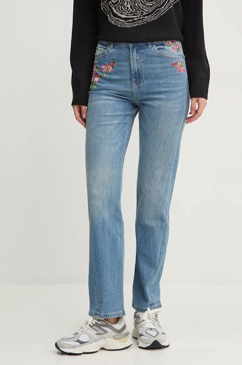 Desigual jeansi CARINA femei high waist, 24WWDD94