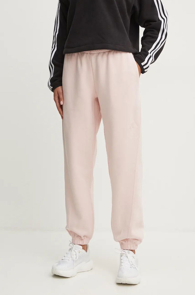 adidas pantaloni All SZN femei, culoarea roz, neted, IY6777