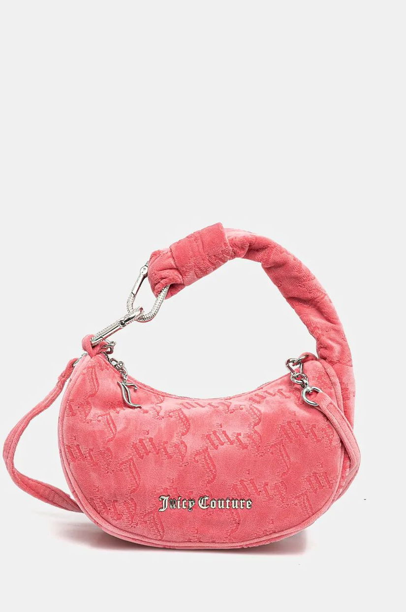 Juicy Couture geantă de mână din catifea Blossom culoarea roz, BIJL55311WYYJB3