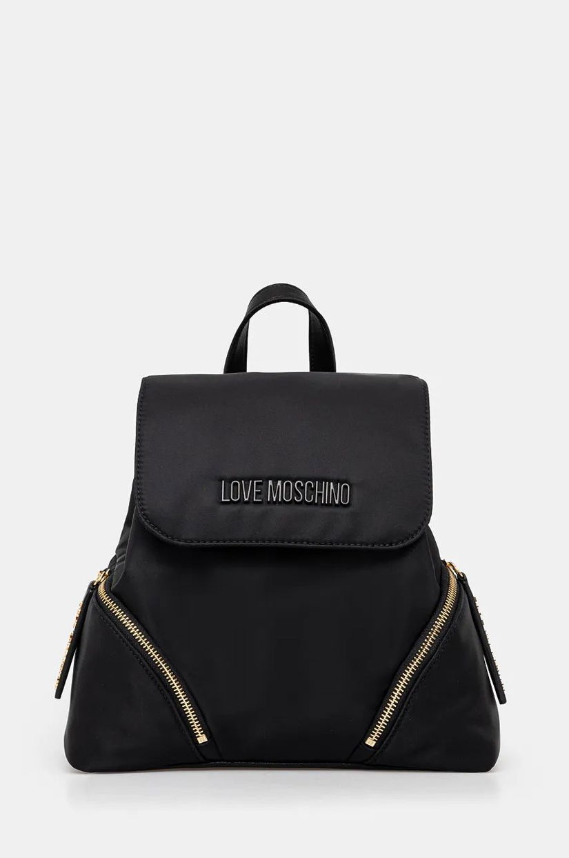 Love Moschino rucsac femei, culoarea negru, mic, neted, JC4382PP0L