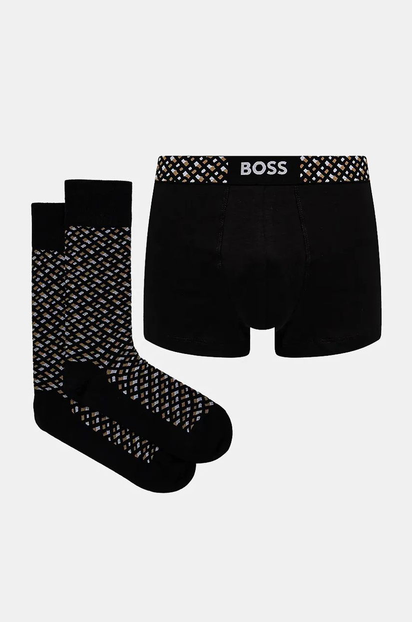 BOSS boxeri si sosete barbati, culoarea negru, 50529047