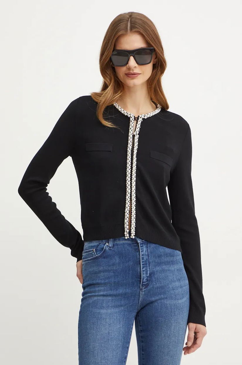 Karl Lagerfeld cardigan femei, culoarea negru, light, 246W2003