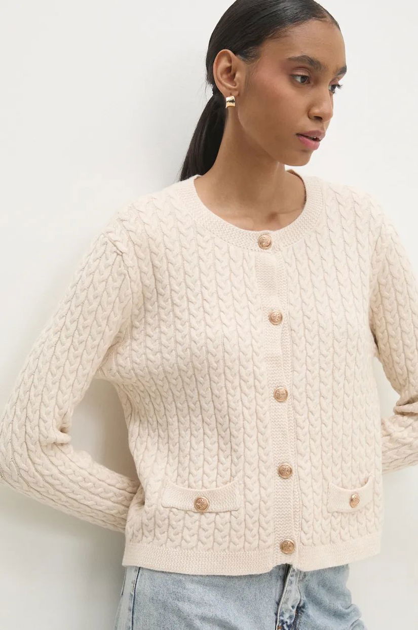 Answear Lab cardigan femei, culoarea bej