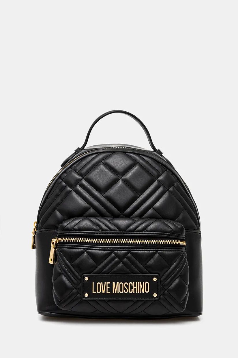 Love Moschino rucsac femei, culoarea negru, mic, cu imprimeu, JC4148PP0L