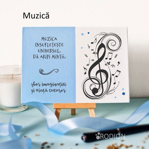 Placuta absolvire muzica pictata personalizata cu mesaj