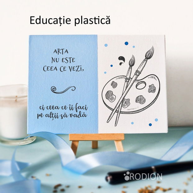 Placuta absolvire arte plastice desen pictata personalizata cu mesaj