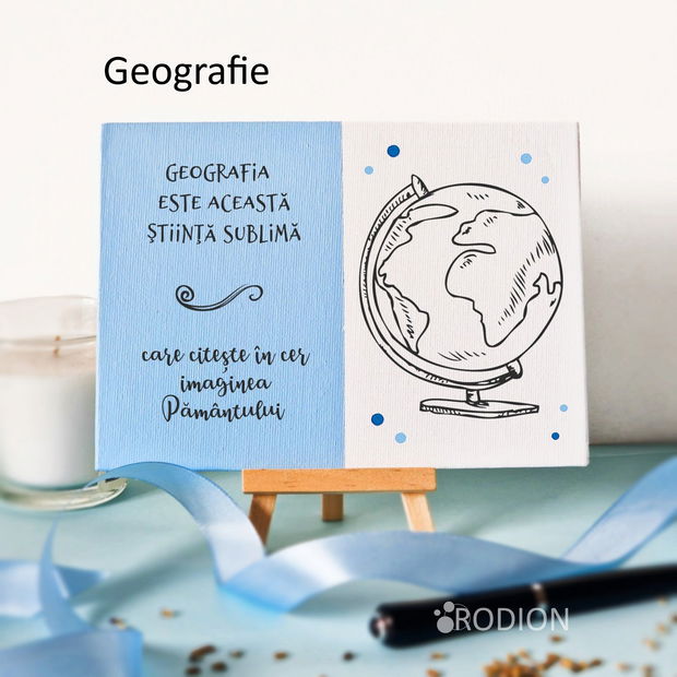 Placuta absolvire geografie pictata personalizata cu mesaj