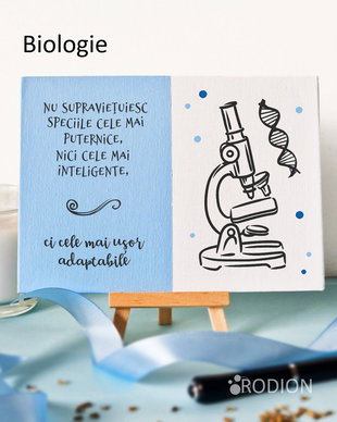 Placuta absolvire biologie pictata personalizata cu mesaj