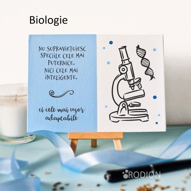 Placuta absolvire biologie pictata personalizata cu mesaj