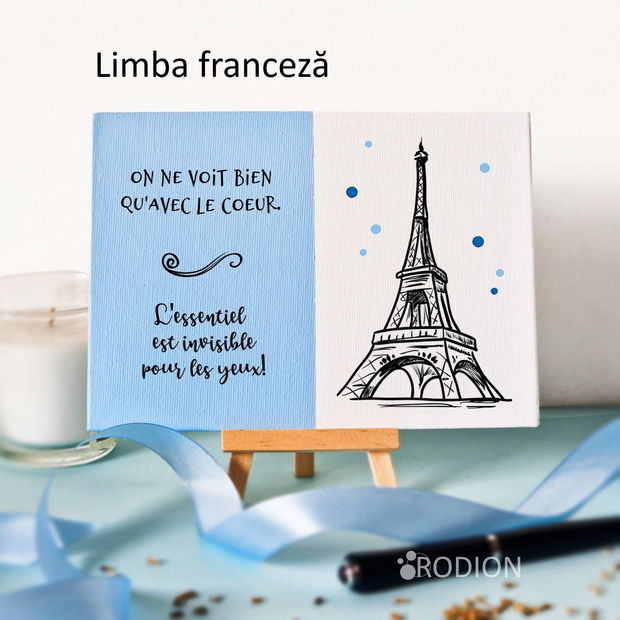 Placuta absolvire franceza pictata personalizata cu mesaj