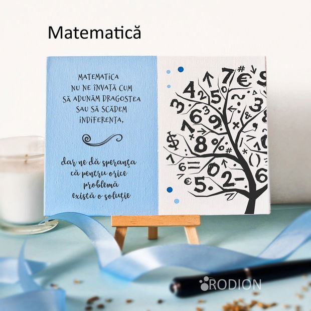 Placuta absolvire matematica pictata personalizata cu mesaj