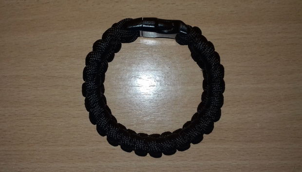 Brățară paracord negru cu gri cu închizătoare trident