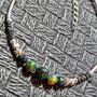 Bratara argint diamant brut negru opal de foc etiopian negru minimalista boho chic trendy - Transport gratuit