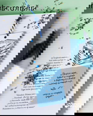 Semn de carte profesor materii limba romana personalizat cu mesaj