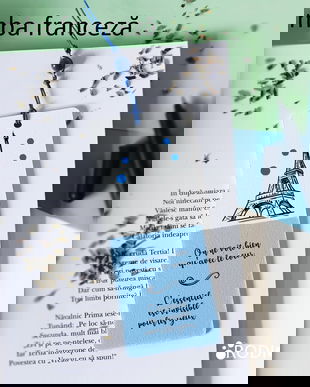 Semn de carte profesor materii limba franceza personalizat cu mesaj