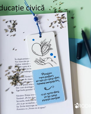 Semn de carte profesor materii educatie civica personalizat cu mesaj