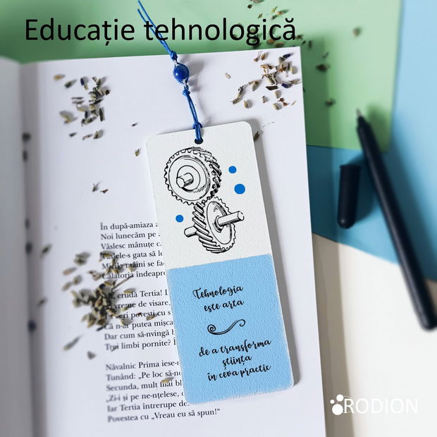 Semn de carte profesor materii educatie tehnologica personalizat cu mesaj