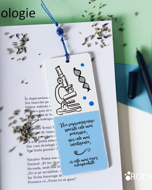 Semn de carte profesor materii biologie personalizat cu mesaj