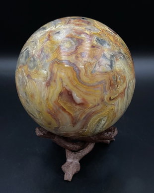 Agata Crazy Dantela - sfera piatra semipretioasa