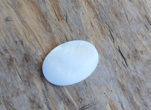 Cabochon sidef alb, 25x18 mm