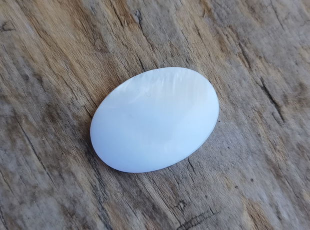 Cabochon sidef alb, 25x18 mm