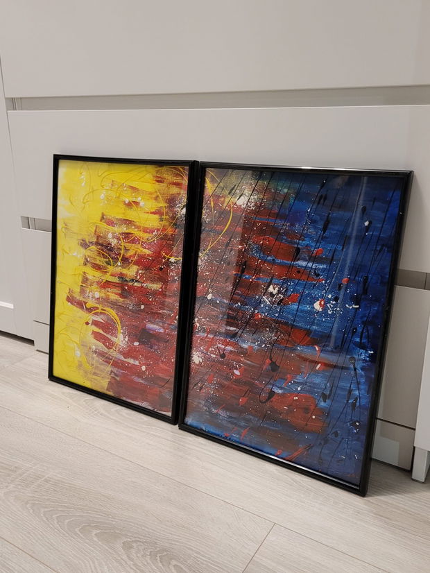 Set de 2 Picturi model abstract 29.7 x 42 cm