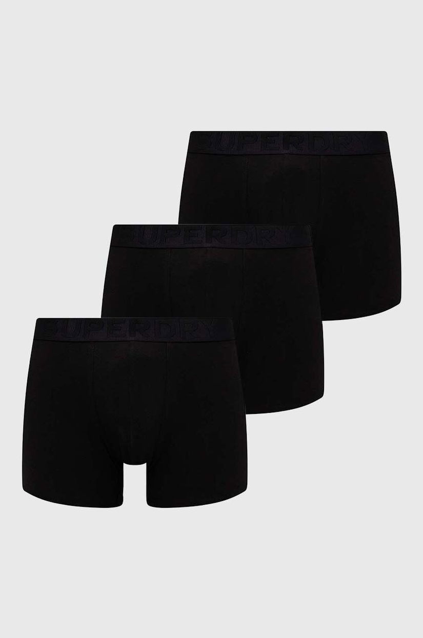 Superdry boxeri 3-pack barbati, culoarea negru