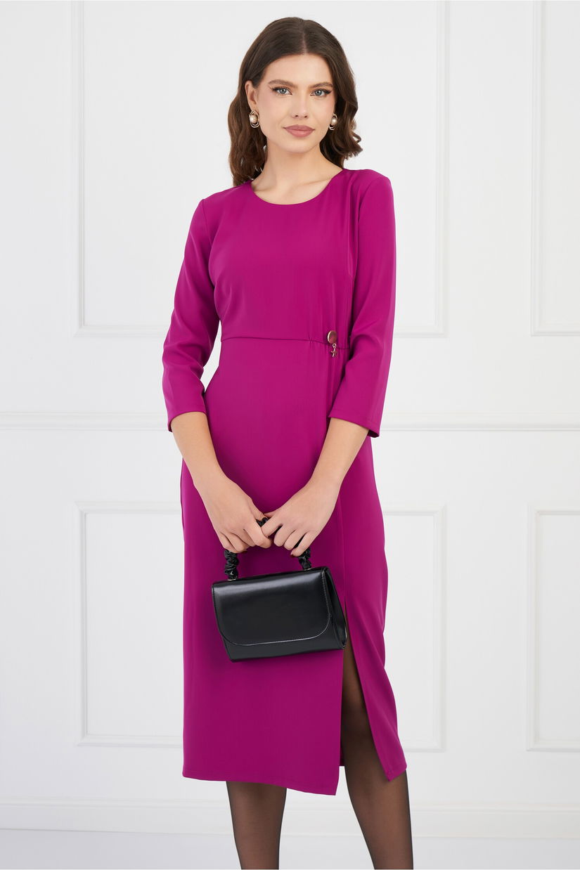 Rochie Ollie magenta cu accesoriu in talie