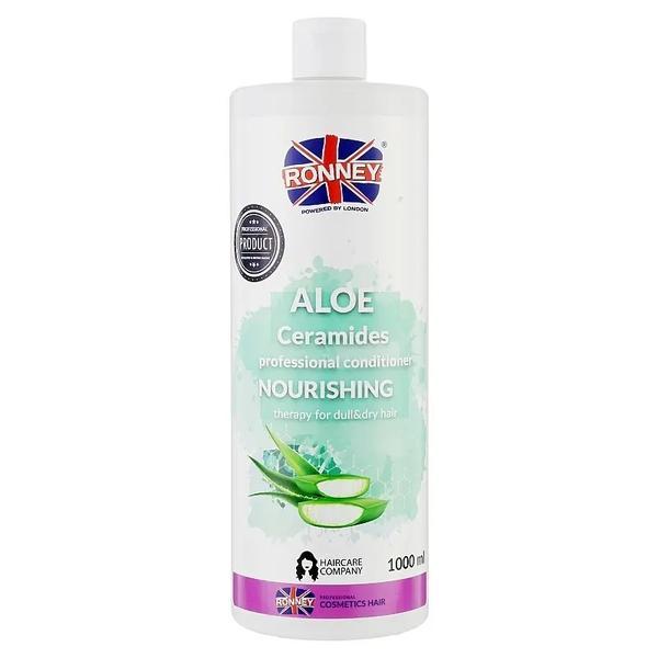 Balsam hranitor si nutritiv Aloe Ceramides Ronney, pentru par fragil si uscat 1000 ml