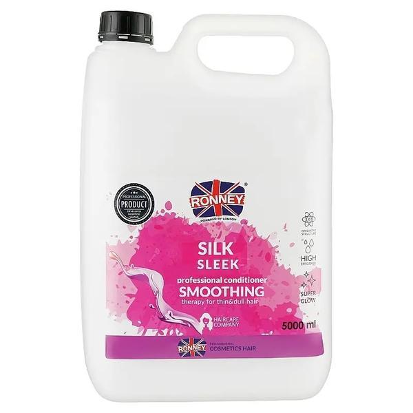 Balsam hranitor cu proteine din matase Silk Sleek Ronney, pentru par uscat si subtire 5000 ml