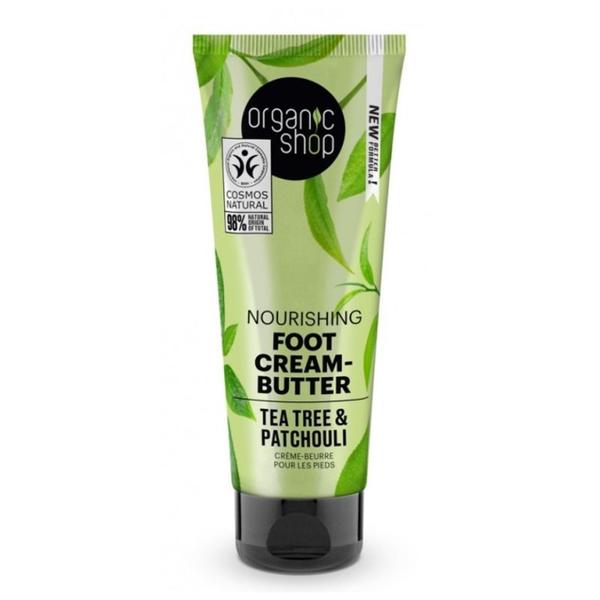 Unt pentru Picioare Obosite - Organic Shop Nourishing Foot Cream-Butter Tea Tree &amp; Patchouli, 75 ml