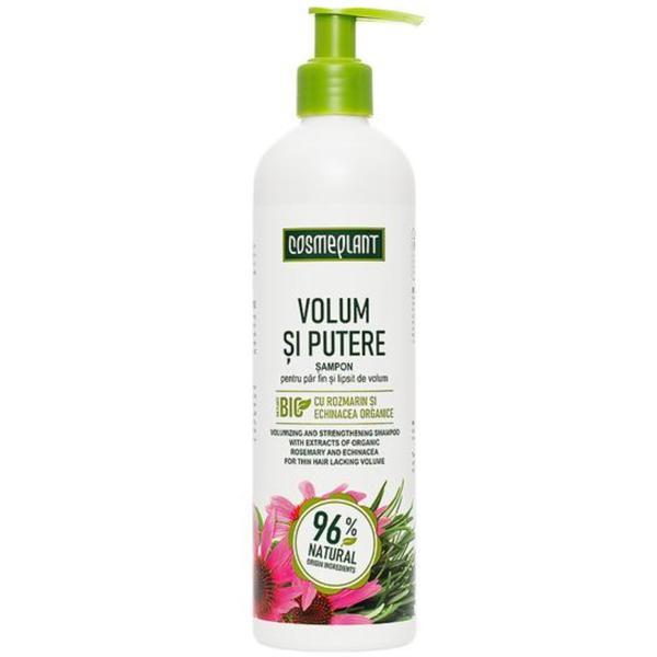 Sampon Volum si putere cu extracte de rozmarin si echinacea organice Cosmeplant, 400 ml