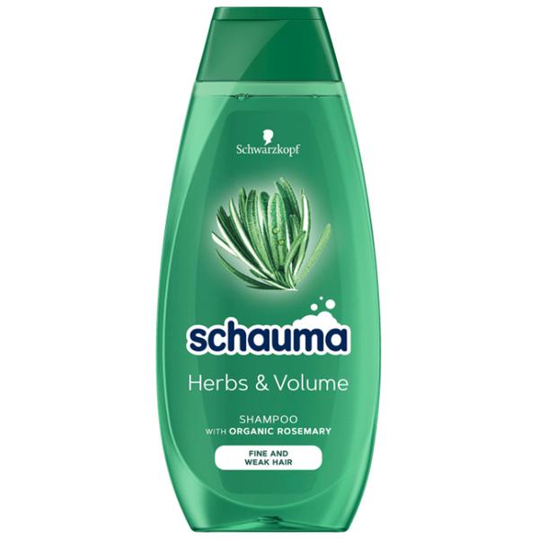 Sampon pentru Volum cu Extract de Rozmarin Organic pentru Par Fragil cu Fir Subtire - Schwarzkopf Schauma Herbs &amp; Volume Shampoo with Organic Rosemary Fine and Weak Hair, 400 ml