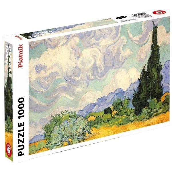 Puzzle 1000: Van Gogh. Campuri de grau cu chiparosi