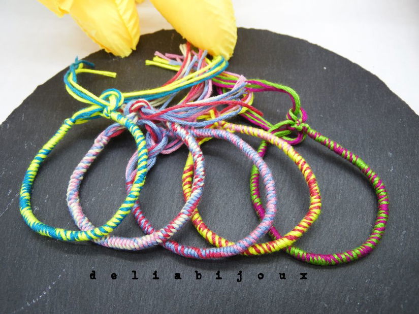 Set bratari handmade unicat -rasucite din ata bumbac (cod1080)