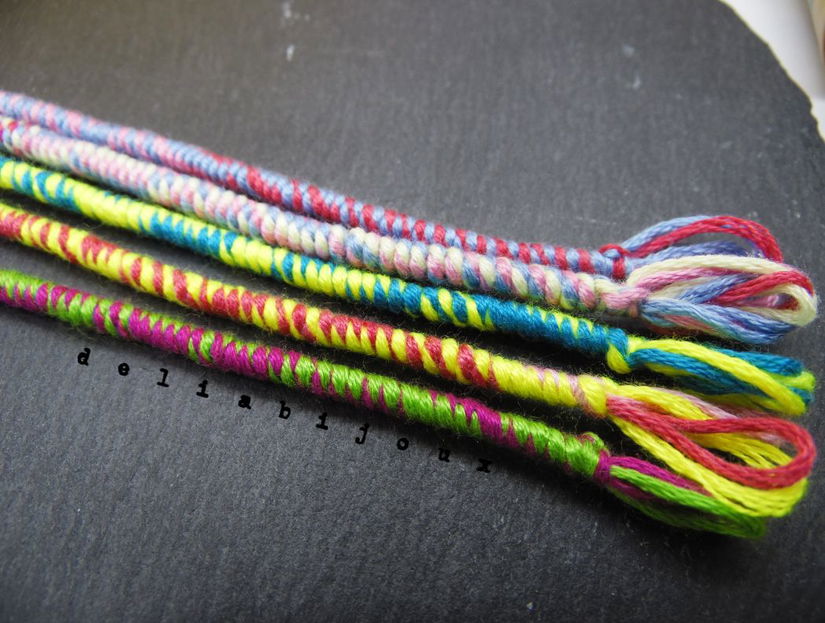 Set bratari handmade unicat -rasucite din ata bumbac (cod1080)