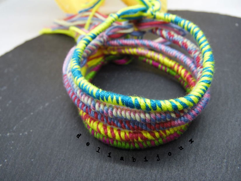 Set bratari handmade unicat -rasucite din ata bumbac (cod1080)
