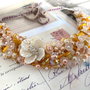 Colier statement '' Floare de cires "・Colier cu flori de gheata・Colier cu flori miniaturale