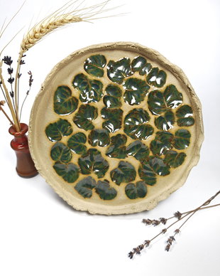 Farfurie Leafy Raw din ceramica