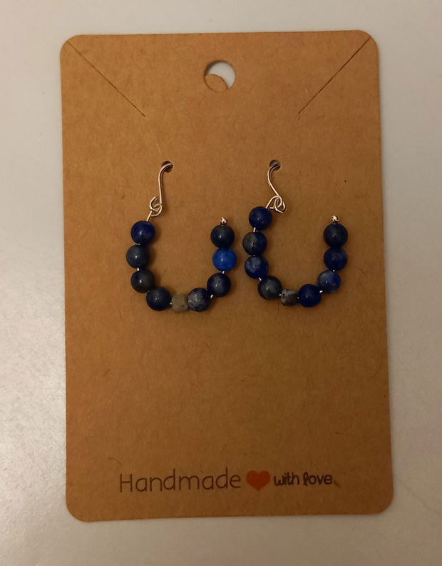 Cercei handmade lapis lazuli si argint