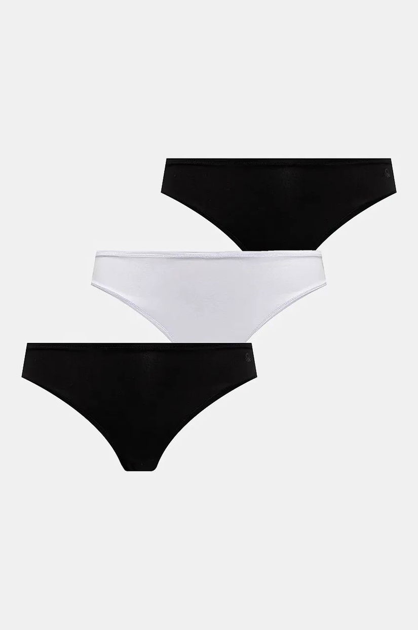 United Colors of Benetton tanga 3-pack culoarea negru, 34FS1S01T