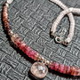 Colier argint rubelit ombre nuante turmalina roz cuart roz charm argint