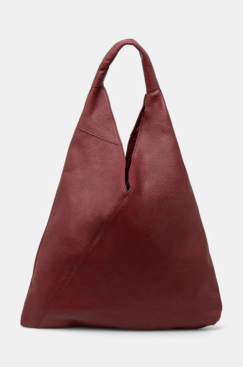 Answear Lab poseta de piele culoarea bordo