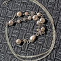 Colier argint diamant brut gri perle naturale de cultura conector lant argint minimalist boho chic trendy cadou - Transport gratuit