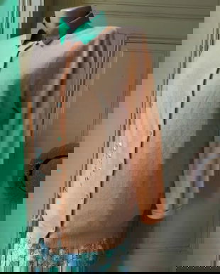 Cardigan cashmere , orange deschis