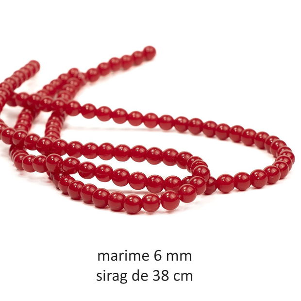 Sirag margele sticla opaca, diametru 6 mm, BB-41